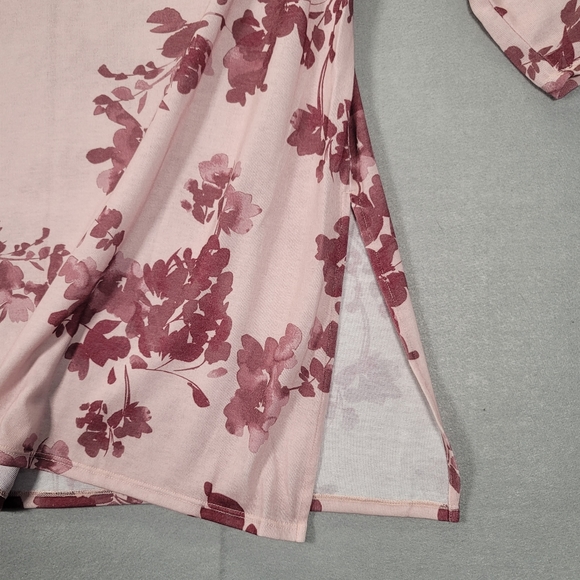 Chicos Floral Side-slit tunic  Scoop neck 3/4 Sleeve Size 2 u.s. Size L - Picture 6 of 11